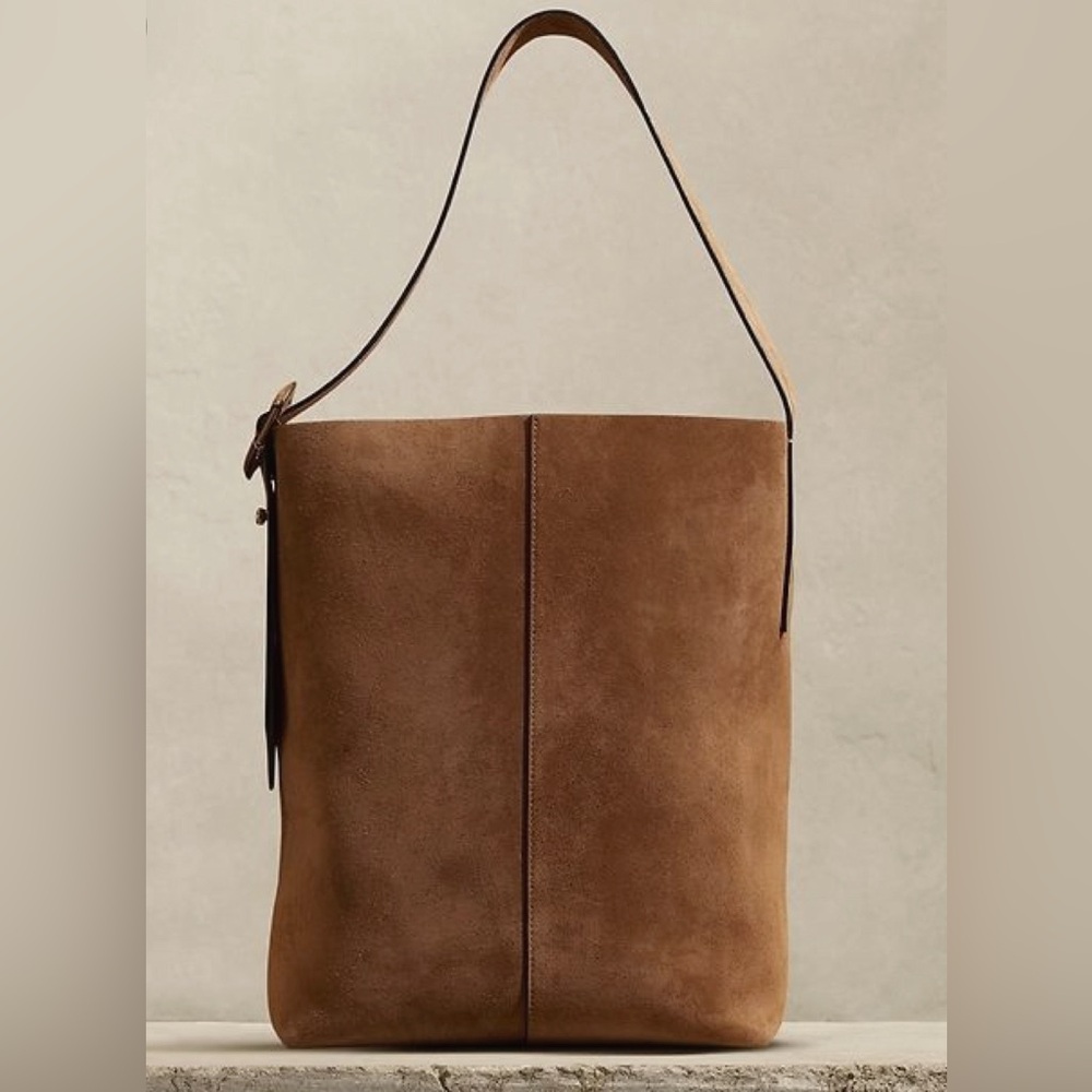 Banana Republic Vida Bag Golden Chestnut Suede